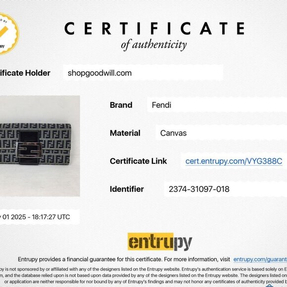 Fendi Gray Zucca Monogram Card Holder Inner Pocket Snap Clutch Baguette - Picture 11 of 15